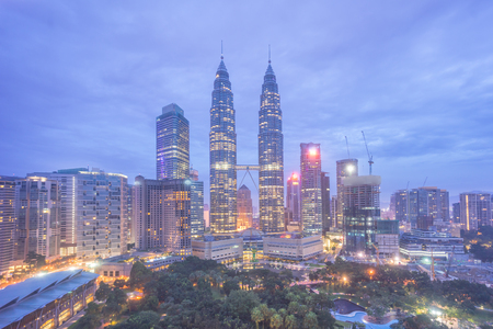 Blue hour at Kuala Lumpur cityのeditorial素材