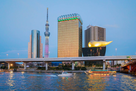 Tokyo Sky Tree at Sunset Blue Hour Night