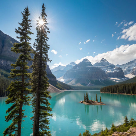 Beautiful Moraine Lake in Banff National Park, Alberta, Canadaの素材