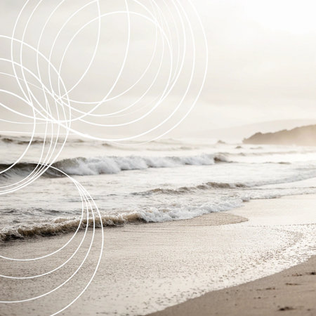 Conceptual background image of a beach with copy space in the middleの素材