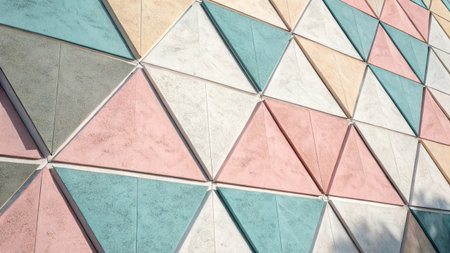 Abstract background of geometric pattern in the form of triangles. Modern architecture.の素材