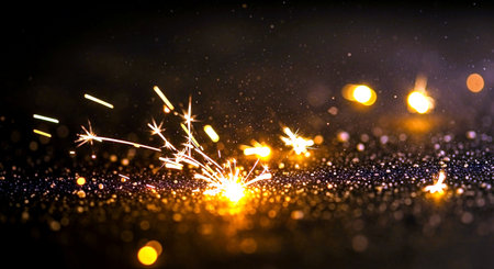 Christmas and New Year sparkler holiday background for xmas new yearの素材