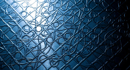 Metal background with scratches and cracks. Blue tone. Toned.の素材