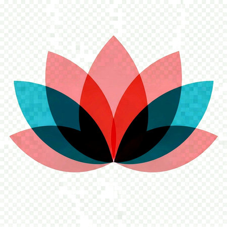 Colorful lotus flower. Vector illustration. Lotus flower icon.の素材