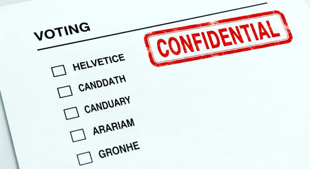 Close-up of a voting form with the word Voting in itの素材