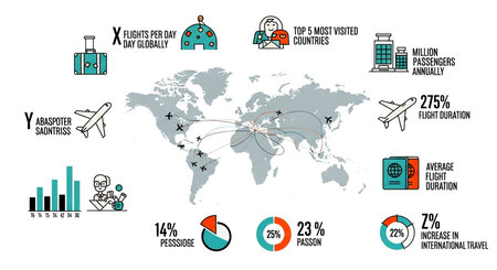 World travel and tourism concept. Infographic elements. Vector illustration.の素材