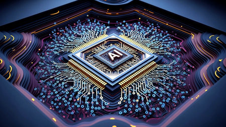 3d illustration of abstract technology background with circuit board and binary codeの素材