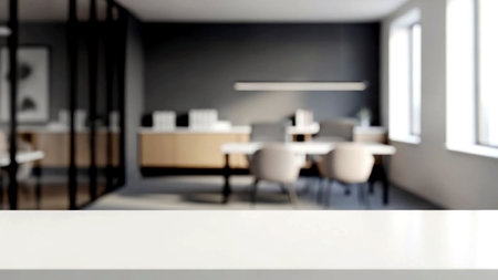 Table Top And Blur Interior of the Background - Business Presentationの素材