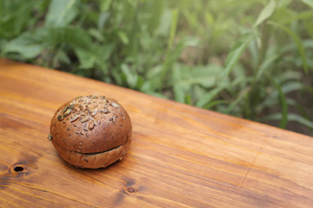 Many round bread with cereals in full screen.の写真素材