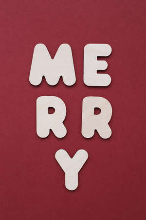 Bright, festive Christmas decorations on a red background in full screen.の写真素材