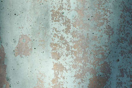 Rusty, old, shabby, metal surface in full screen with defects.