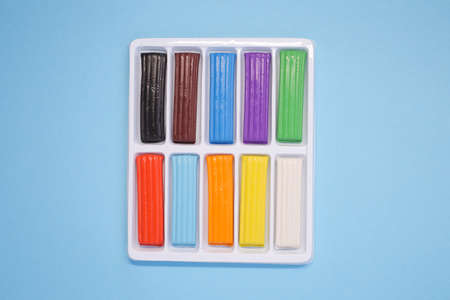 Children's, colorful, new plastic on a bright, light and even background.