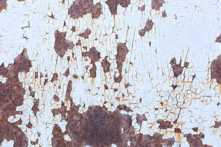 Iron, colored and rusty texture. Shabby metal surface in full screen.の写真素材