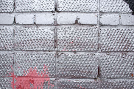 Old, shabby, stone texture in full screen. Destroyed wall.の写真素材