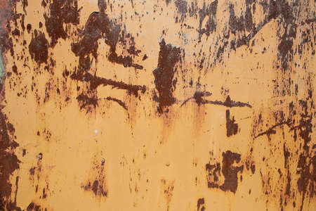 Rusty old, corroded iron texture. Iron shabby wall in full screen.