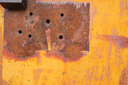 Iron, old, rusty metal texture, full screen. Iron wall, with corrosion.