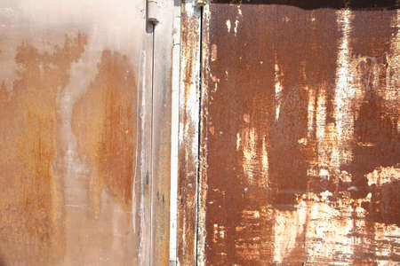 Iron, old, rusty metal texture, full screen. Iron wall, with corrosion.