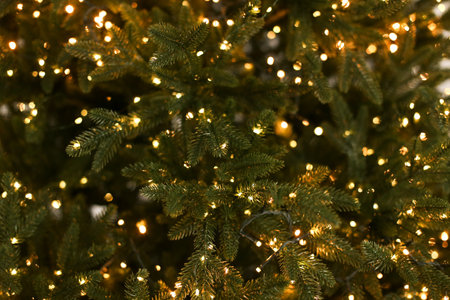 New Year's mood close-up with lights.