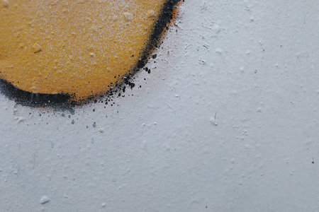 An old wall, shabby, with stains all over the screen.