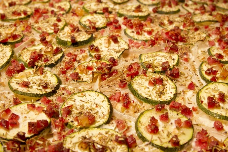 Alsatian tarte flambee on a plateの写真素材