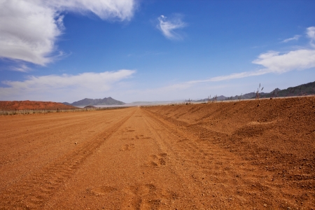 Typical gravel road in Namibiaの写真素材