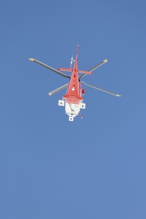 Rescue helicopter from underneathの写真素材