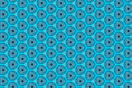 Cornered blue honeycomb wallpaperの写真素材