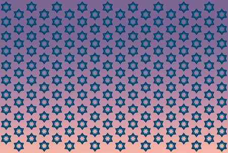 Wallpaper, regulary arranged, with blue stars, psychedelic colored background.の写真素材
