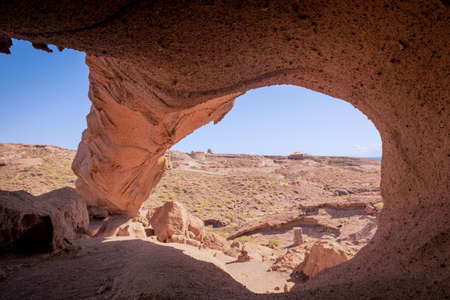 Impressive rock formation in Tenerife south, named Arco de Tajao with it's impressive arch.