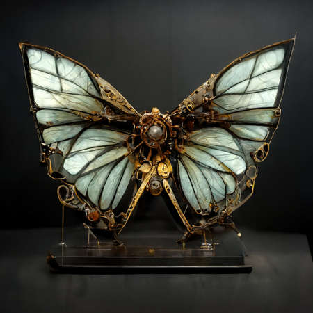 Digital art of mechanical butterfly with amazing coloursの素材
