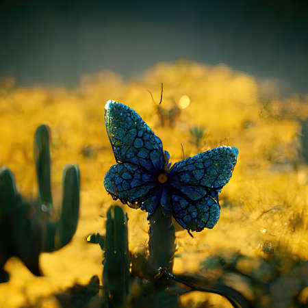 Digital art of butterfly sitting on flowerの素材