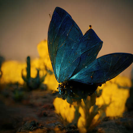 Digital art of butterfly sitting on flowerの素材