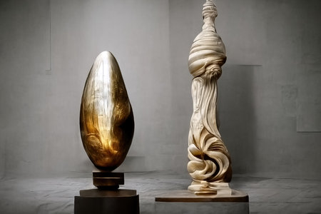 Baroque style sculpture, digital art, 3d illustrationの素材