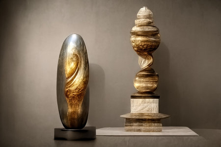 Baroque style sculpture, digital art, 3d illustrationの素材
