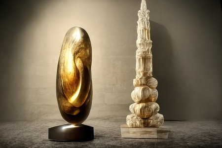 Baroque style sculpture, digital art, 3d illustrationの素材
