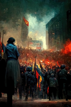 Final call for the final revolution, digital art, Illustrationの素材