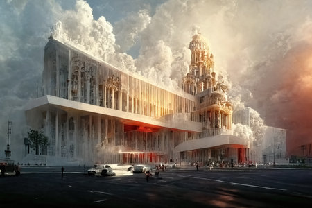 Beaux art architecture, digital art, 3d illustrationの素材