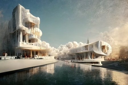 Beaux art architecture, digital art, 3d illustrationの素材