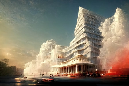 Beaux art architecture, digital art, 3d illustrationの素材
