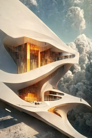 Beaux art architecture, digital art, 3d illustrationの素材