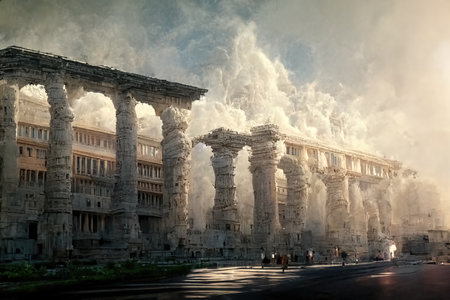 Ancient roman architecture, digital art, 3d illustrationの素材