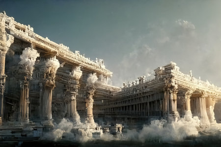 Ancient roman architecture, digital art, 3d illustrationの素材