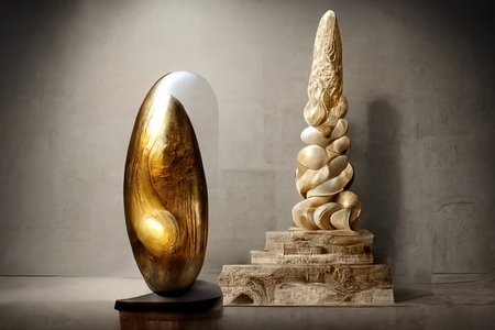 Baroque style sculpture, digital art, 3d illustrationの素材