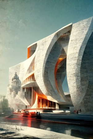 Beaux art architecture, digital art, 3d illustrationの素材