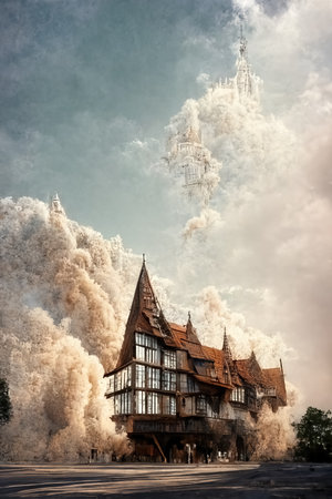 style architecture, digital art , 3d illustrationの素材