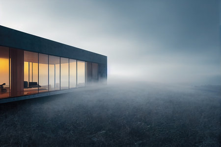 3d rendering of modern cozy house, illustrationの素材