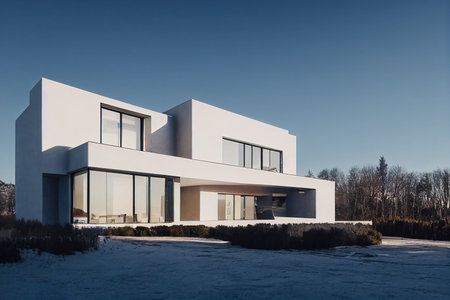3d rendering of modern cozy house, illustrationの素材