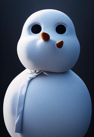 3d illustration of a snowmanの素材