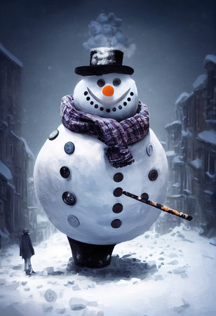 3d illustration of a snowmanの素材