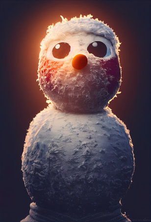 3d illustration of a snowmanの素材
